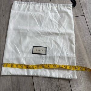 Gucci White Drawstring Logo Dust Bag with Black Trim
